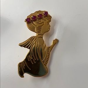Vintage Angel pin (brooch) gold